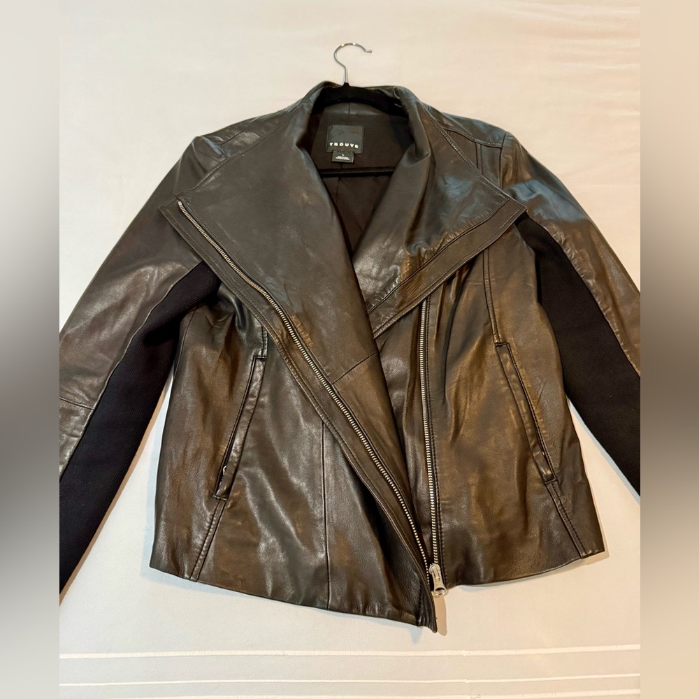 Trouvé Women’s Leather Biker Jacket – Size Large